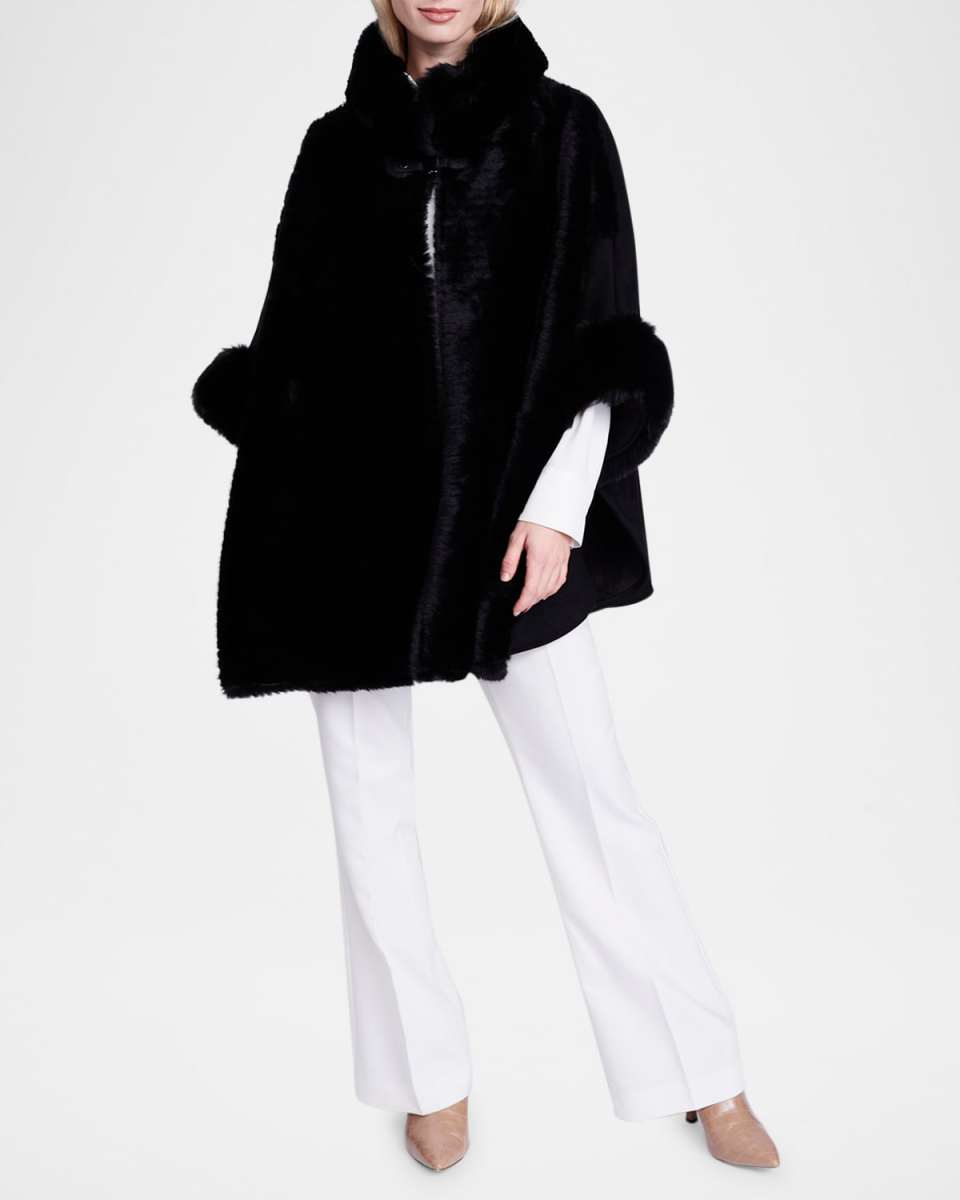 Ariana Faux Suede & Faux Fur Wrap